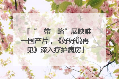 “一带一路”展映唯一国产片，《好好说再见》深入疗护病房
