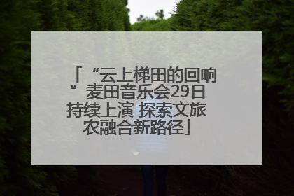 “云上梯田的回响”麦田音乐会29日持续上演 探索文旅农融合新路径