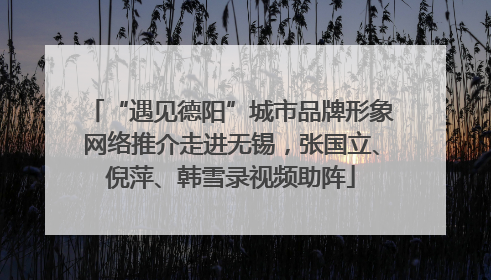 “遇见德阳”城市品牌形象网络推介走进无锡，张国立、倪萍、韩雪录视频助阵