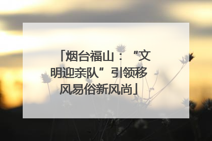 烟台福山：“文明迎亲队”引领移风易俗新风尚