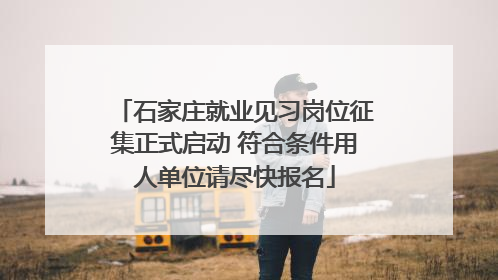 石家庄就业见习岗位征集正式启动 符合条件用人单位请尽快报名