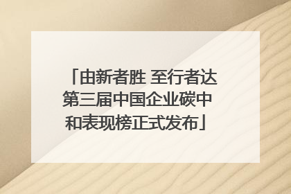 由新者胜 至行者达 第三届中国企业碳中和表现榜正式发布