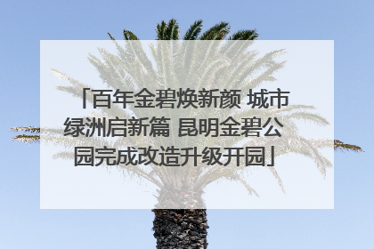 百年金碧焕新颜 城市绿洲启新篇 昆明金碧公园完成改造升级开园