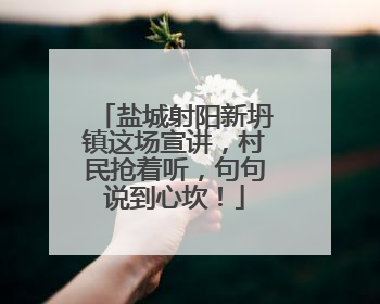 盐城射阳新坍镇这场宣讲，村民抢着听，句句说到心坎！