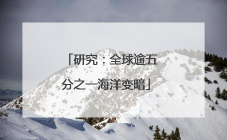 研究：全球逾五分之一海洋变暗