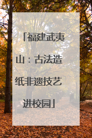 福建武夷山：古法造纸非遗技艺进校园