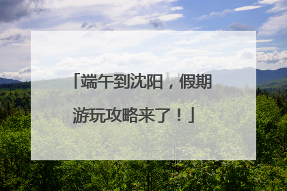 端午到沈阳，假期游玩攻略来了！