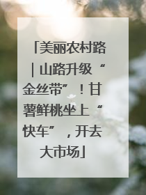美丽农村路｜山路升级“金丝带”！甘薯鲜桃坐上“快车”，开去大市场