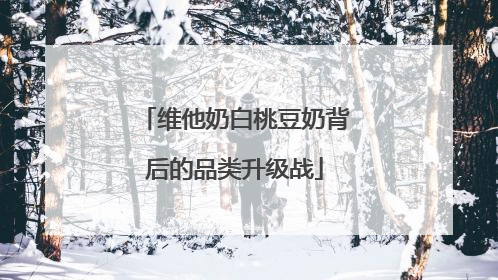 维他奶白桃豆奶背后的品类升级战