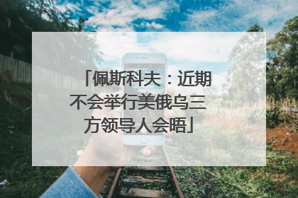 佩斯科夫：近期不会举行美俄乌三方领导人会晤