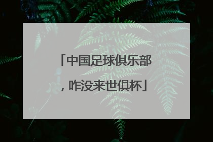 中国足球俱乐部，咋没来世俱杯
