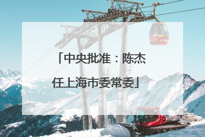 中央批准：陈杰任上海市委常委