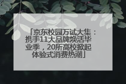 京东校园万试大集：携手11大品牌焕活毕业季，20所高校掀起体验式消费热潮