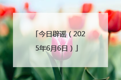 今日辟谣（2025年6月6日）