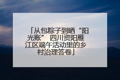 从包粽子到晒“阳光账” 四川资阳雁江区端午活动里的乡村治理答卷