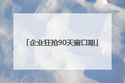 企业狂抢90天窗口期