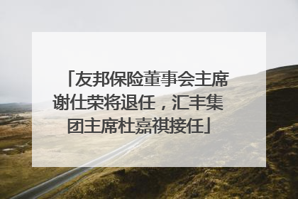友邦保险董事会主席谢仕荣将退任，汇丰集团主席杜嘉祺接任