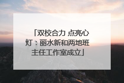 双校合力 点亮心灯：丽水新和两地班主任工作室成立