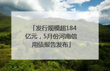 发行规模超184亿元，5月份河南信用债报告发布