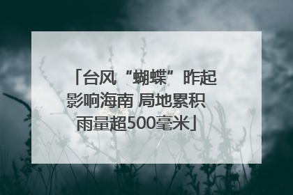 台风“蝴蝶”昨起影响海南 局地累积雨量超500毫米