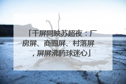 千屏同映苏超夜：厂房屏、商圈屏、村落屏，屏屏沸腾球迷心