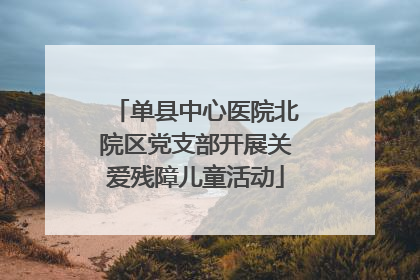 单县中心医院北院区党支部开展关爱残障儿童活动