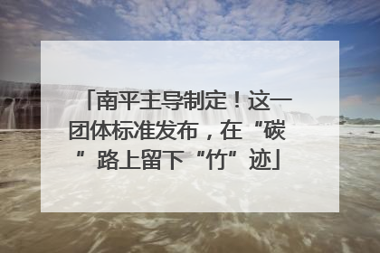 南平主导制定！这一团体标准发布，在“碳”路上留下“竹”迹