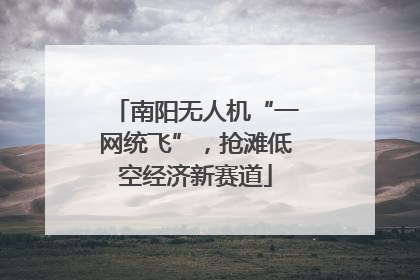 南阳无人机“一网统飞”，抢滩低空经济新赛道