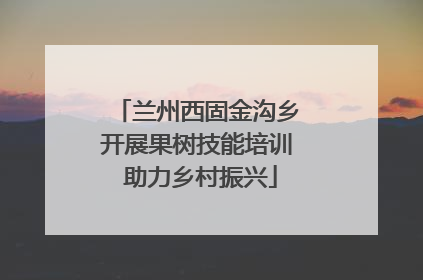 兰州西固金沟乡开展果树技能培训 助力乡村振兴