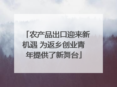 农产品出口迎来新机遇 为返乡创业青年提供了新舞台