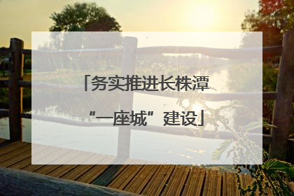 务实推进长株潭“一座城”建设