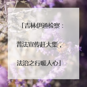 吉林伊通检察：普法宣传赶大集，法治之行暖人心