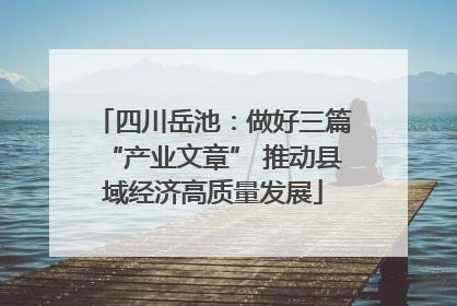 四川岳池：做好三篇“产业文章” 推动县域经济高质量发展