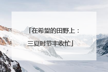 在希望的田野上：三夏时节丰收忙