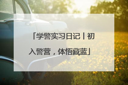 学警实习日记丨初入警营，体悟藏蓝