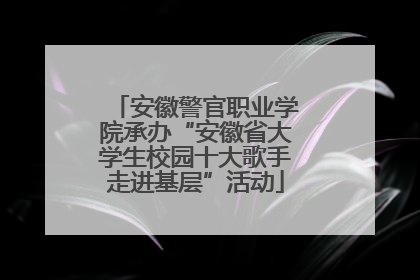 安徽警官职业学院承办“安徽省大学生校园十大歌手走进基层”活动