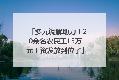 多元调解助力！20余名农民工15万元工资发放到位了