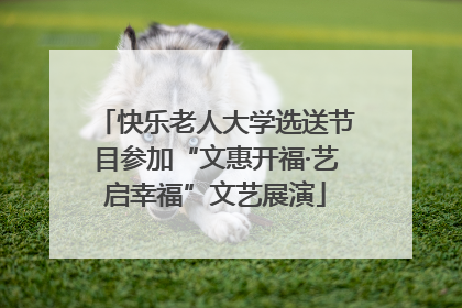 快乐老人大学选送节目参加“文惠开福·艺启幸福”文艺展演