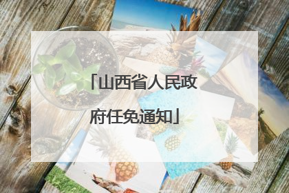 山西省人民政府任免通知