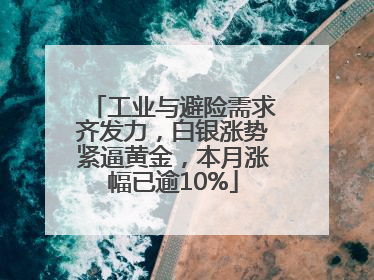 工业与避险需求齐发力，白银涨势紧逼黄金，本月涨幅已逾10%