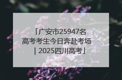 广安市25947名高考考生今日奔赴考场｜2025四川高考