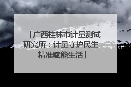 广西桂林市计量测试研究所：计量守护民生 精准赋能生活