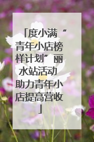 度小满“青年小店榜样计划”丽水站活动 助力青年小店提高营收