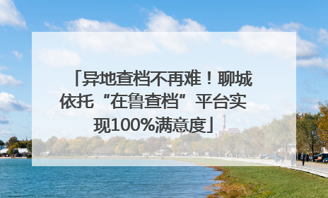 异地查档不再难！聊城依托“在鲁查档”平台实现100%满意度