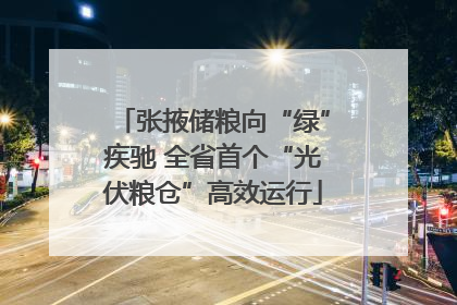 张掖储粮向“绿”疾驰 全省首个“光伏粮仓”高效运行