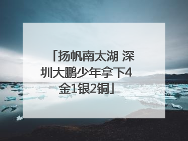 扬帆南太湖 深圳大鹏少年拿下4金1银2铜