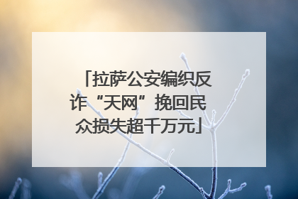 拉萨公安编织反诈“天网”挽回民众损失超千万元