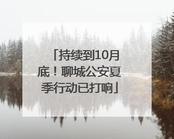 持续到10月底！聊城公安夏季行动已打响