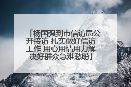 杨国强到市信访局公开接访 扎实做好信访工作 用心用情用力解决好群众急难愁盼