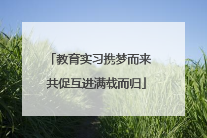 教育实习携梦而来 共促互进满载而归